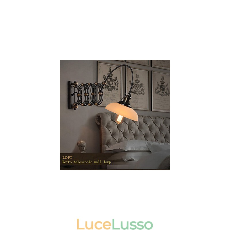 Lampada da parete telescopica in ferro per ristorante americano vintage industriale, camera da letto, studio, scala creativa, corridoio