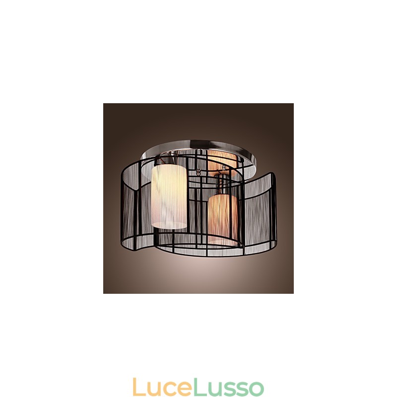Plafoniera Design Moderno 2 Luci Nero