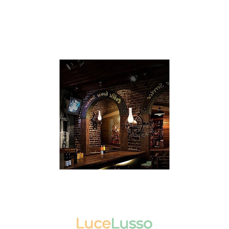 Lampada da parete una luce e vetro