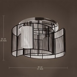 Plafoniera Design Moderno 2 Luci Nero