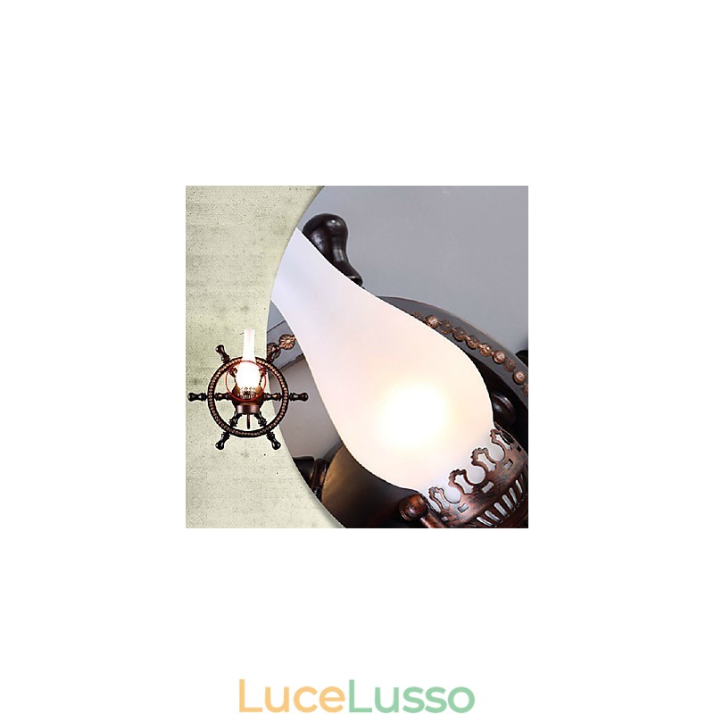 Lampada da parete una luce e vetro