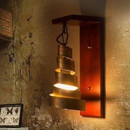 Applique da parete in legno antico 1 luce
