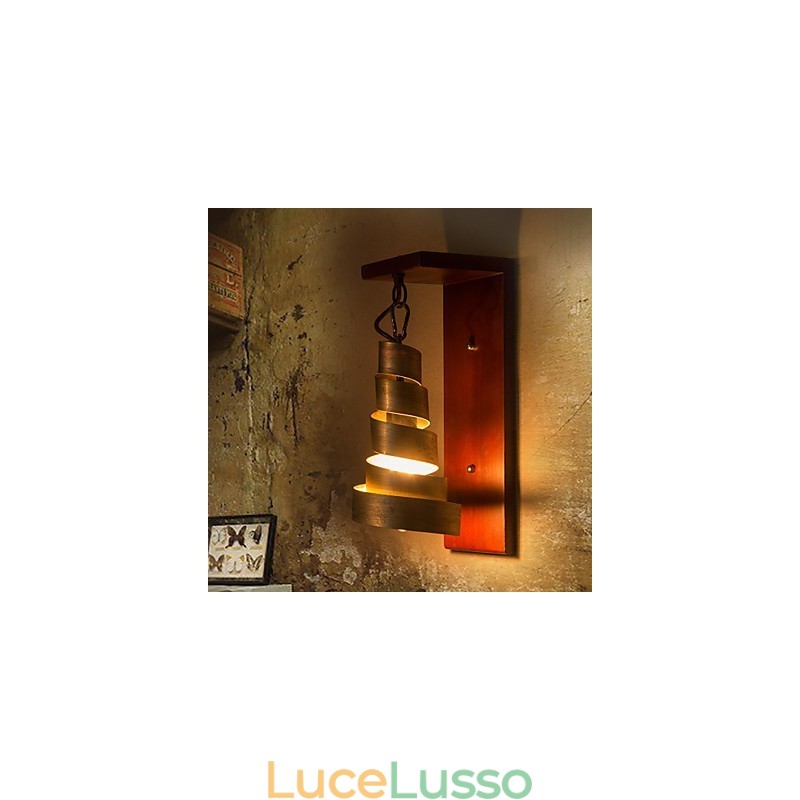Applique da parete in legno antico 1 luce