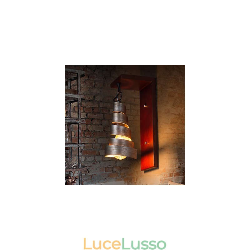 Applique da parete in legno antico 1 luce