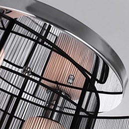 Plafoniera Design Moderno 2 Luci Nero