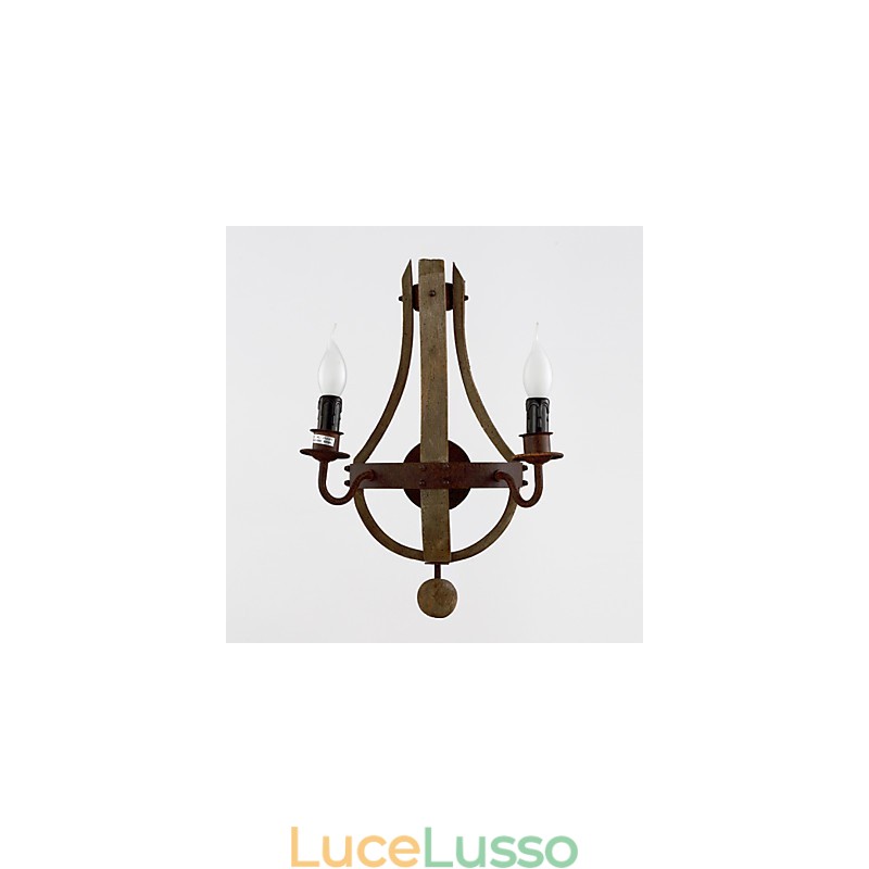 Mini applique da parete in stile rustico Lodge Wood Bamboo