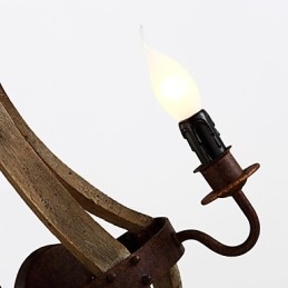 Mini applique da parete in stile rustico Lodge Wood Bamboo