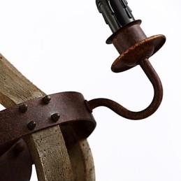 Mini applique da parete in stile rustico Lodge Wood Bamboo