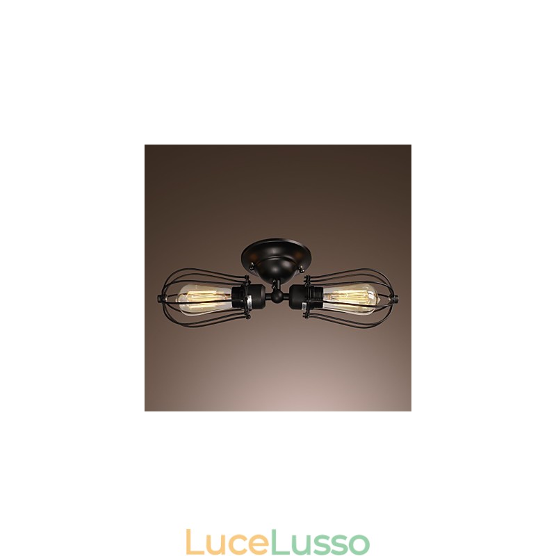 Applique da parete dorata a 2 luci in stile antico