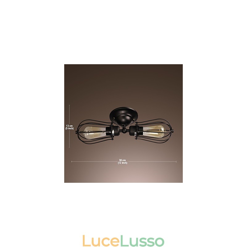 Applique da parete dorata a 2 luci in stile antico