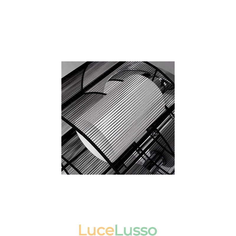 Plafoniera Design Moderno 2 Luci Nero