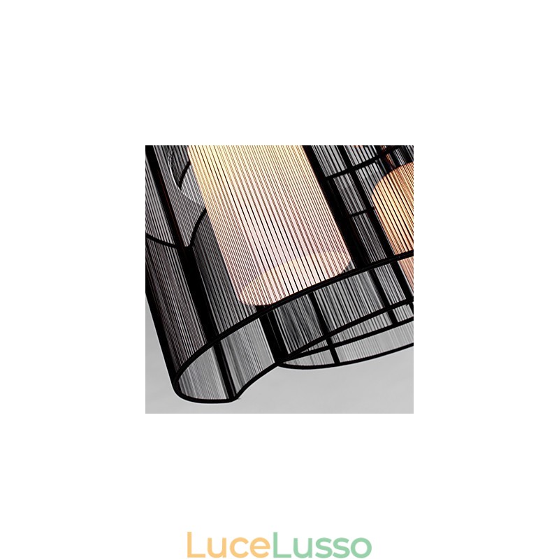 Plafoniera Design Moderno 2 Luci Nero