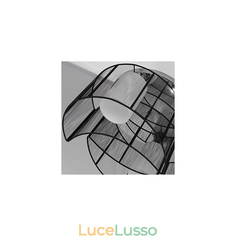 Plafoniera Design Moderno 2 Luci Nero