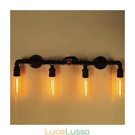 Mini applique da parete in stile rustico Lodge in metallo