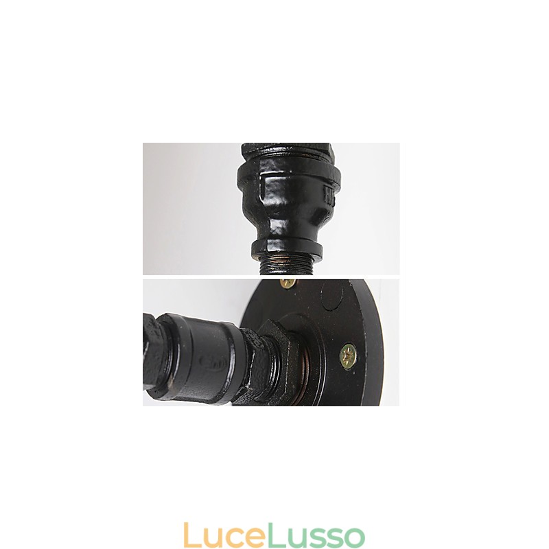 Mini applique da parete in stile rustico Lodge in metallo