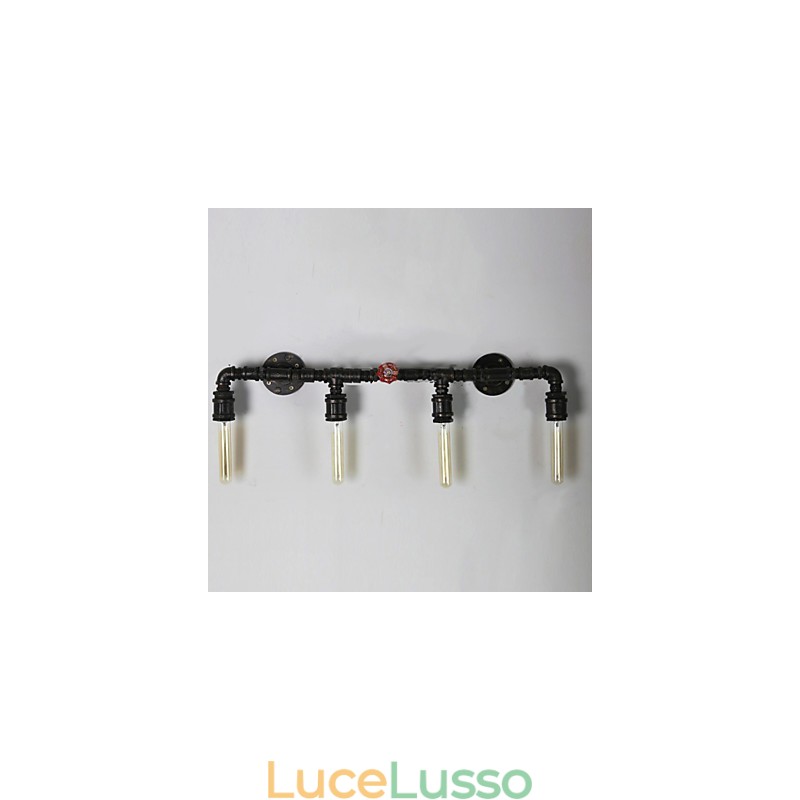 Mini applique da parete in stile rustico Lodge in metallo