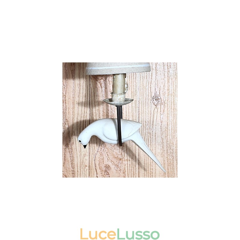Mini applique da parete in stile country in legno e bambù