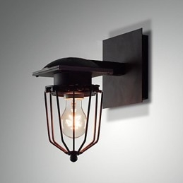 Lampade da parete retrò in ferro battuto, lampada da parete antica a testa singola, lampada da parete ricordata, lampada da parete in ferro battuto americano vintage, piccole gabbie