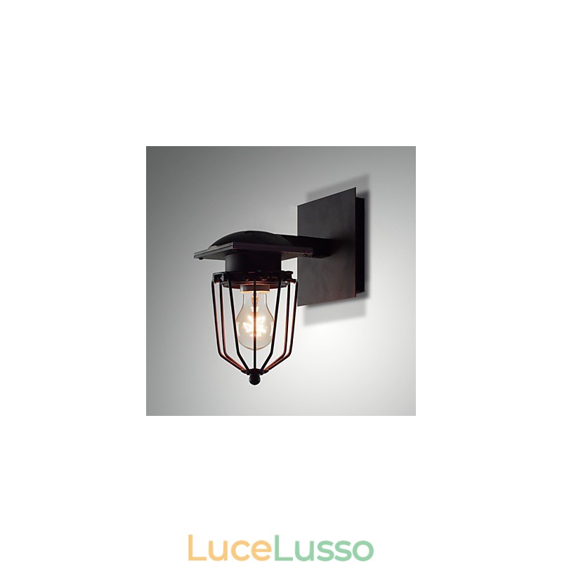 Lampade da parete retrò in ferro battuto, lampada da parete antica a testa singola, lampada da parete ricordata, lampada da parete in ferro battuto americano vintage, piccole gabbie