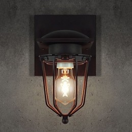 Lampade da parete retrò in ferro battuto, lampada da parete antica a testa singola, lampada da parete ricordata, lampada da parete in ferro battuto americano vintage, piccole gabbie