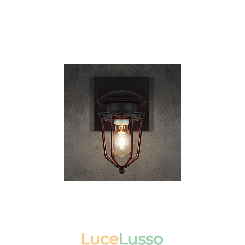 Lampade da parete retrò in ferro battuto, lampada da parete antica a testa singola, lampada da parete ricordata, lampada da parete in ferro battuto americano vintage, piccole gabbie