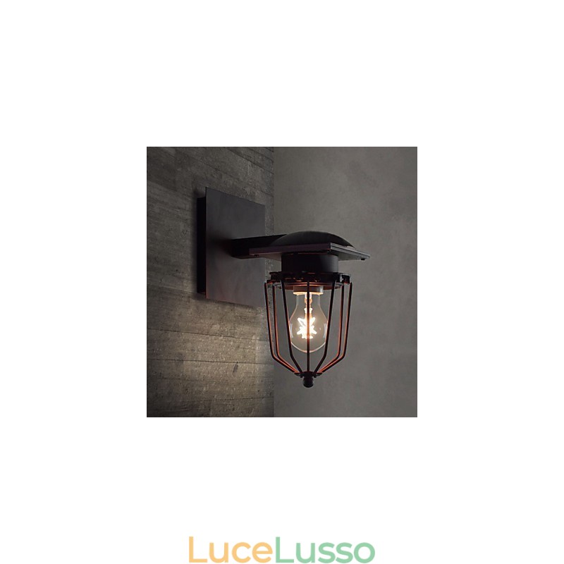 Lampade da parete retrò in ferro battuto, lampada da parete antica a testa singola, lampada da parete ricordata, lampada da parete in ferro battuto americano vintage, piccole gabbie