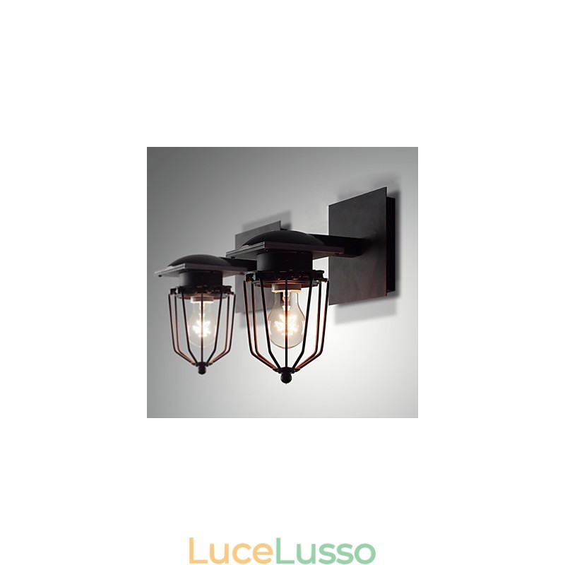 Lampade da parete retrò in ferro battuto, lampada da parete antica a testa singola, lampada da parete ricordata, lampada da parete in ferro battuto americano vintage, piccole gabbie