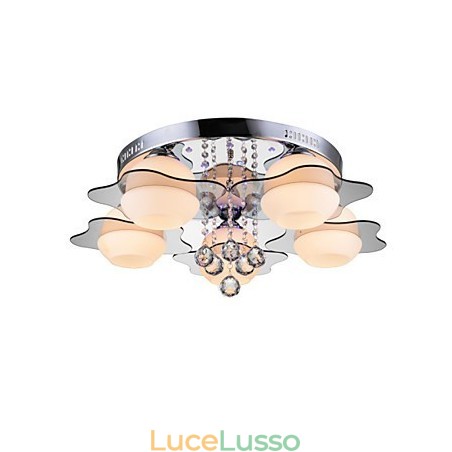 Telecomando 5 luci con luce da soffitto moderna blu rossa da montare a filo Telecomando 5 luci con luce da soffitto moderna blu rossa da montare a filo