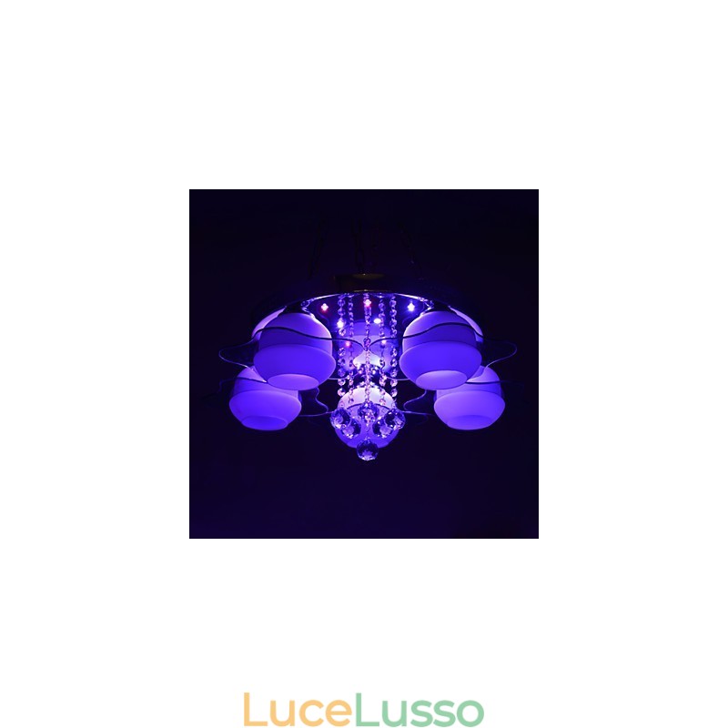 Telecomando 5 luci con luce da soffitto moderna blu rossa da montare a filo