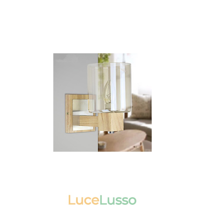 Applique da parete Mini Style Tradizionale Classico Legno Bambù
