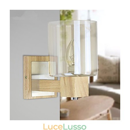 Applique da parete Mini Style Tradizionale Classico Legno Bambù Applique da parete Mini Style Tradizionale Classico Legno Bambù
