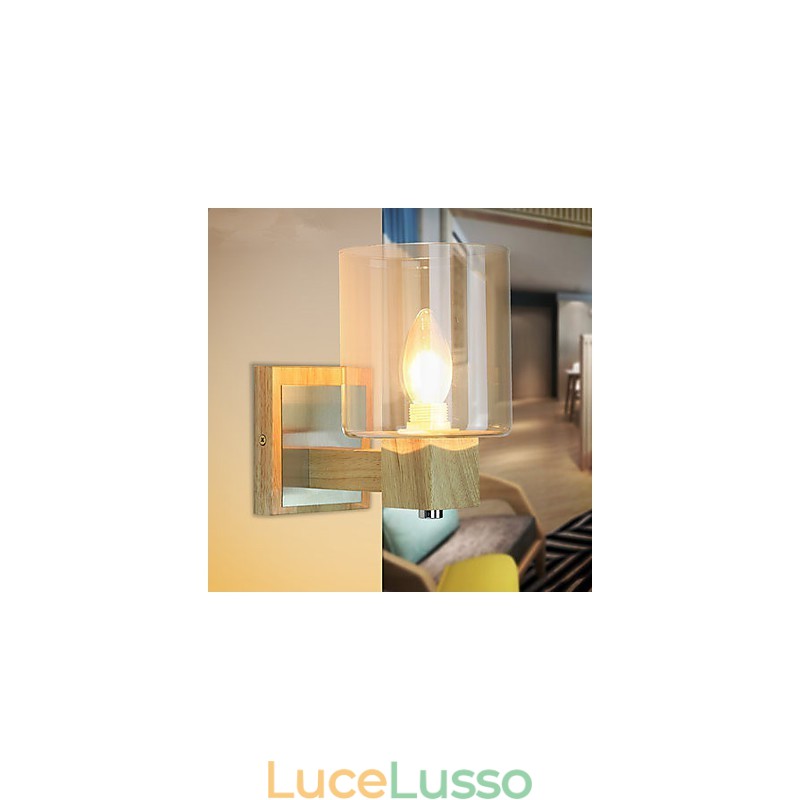 Applique da parete Mini Style Tradizionale Classico Legno Bambù