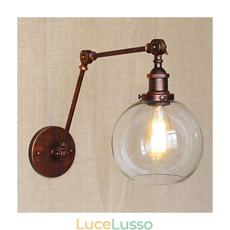 Applique da parete Lampade a sospensione Lampade da lettura Applique da parete in cristallo Mini stile rustico Lodge Metallo Applique da parete Lampade a sospensione Lampade da lettura Applique da parete in cristallo Mini stile rustico Lodge Metallo