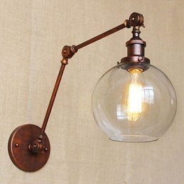 Applique da parete Lampade a sospensione Lampade da lettura Applique da parete in cristallo Mini stile rustico Lodge Metallo