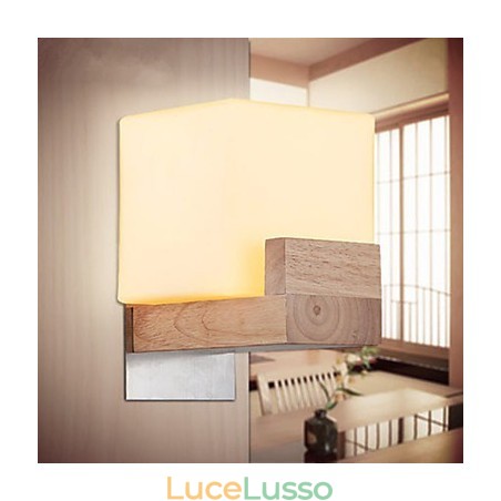Applique da parete Mini Style Tradizionale Classico Legno Bambù Applique da parete Mini Style Tradizionale Classico Legno Bambù