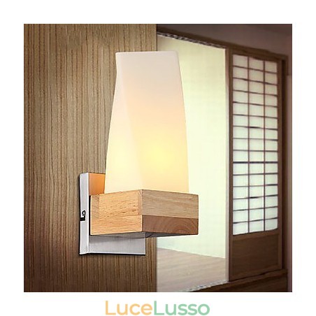 Applique da parete Mini Style Tradizionale Classico Legno Bambù Applique da parete Mini Style Tradizionale Classico Legno Bambù