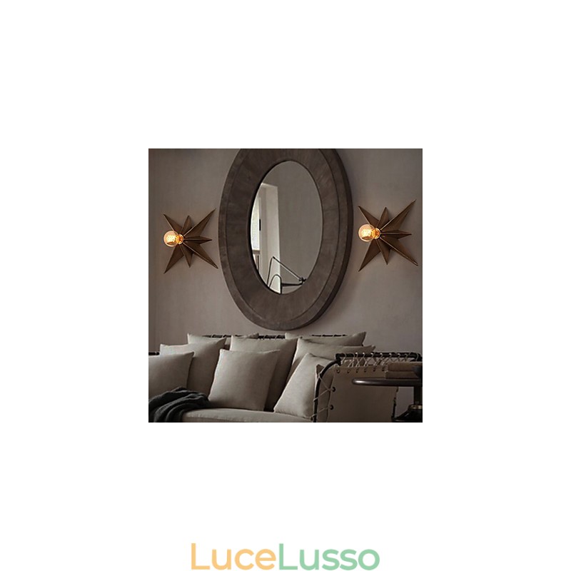 Breve illuminazione a stella a cinque punte personalizzata moderna applique da parete lampade per l'alloggiamento dei bambini