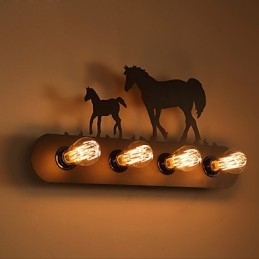 Lampade da parete in stile americano pastorale LOFT per camera da letto, corridoio, ferro, retrò, cavallo selvaggio, spedizione gratuita