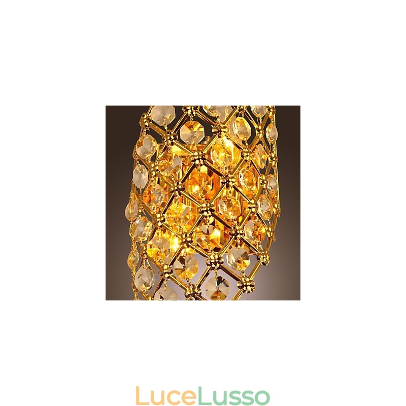 Applique artistica in cristallo con 2 luci
