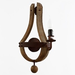 Mini applique da parete in stile rustico Lodge Wood Bamboo