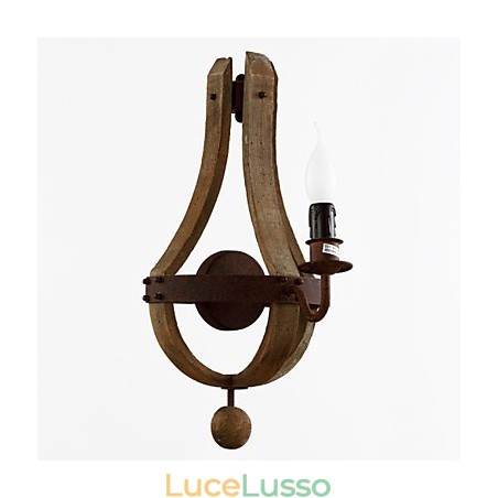 Mini applique da parete in stile rustico Lodge Wood Bamboo Mini applique da parete in stile rustico Lodge Wood Bamboo