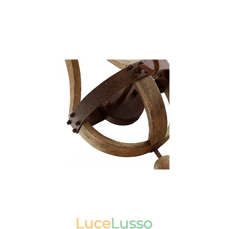 Mini applique da parete in stile rustico Lodge Wood Bamboo