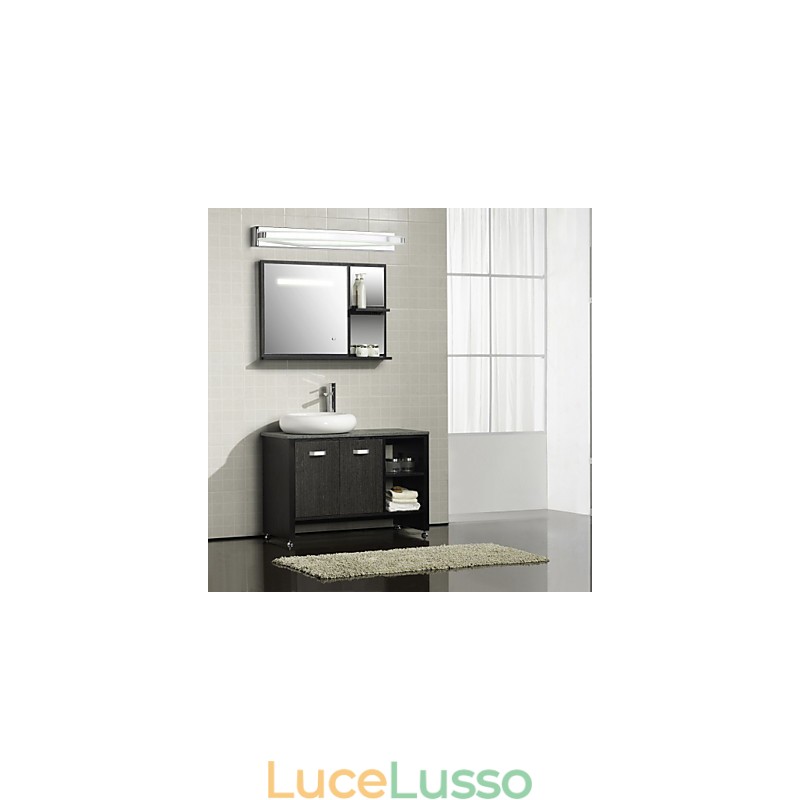 Lampada a specchio in acciaio inox e acrilico