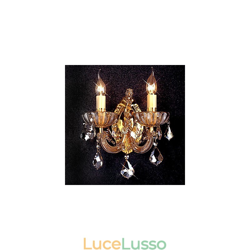 Elegante applique in cristallo con 2 luci