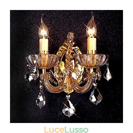 Elegante applique in cristallo con 2 luci Elegante applique in cristallo con 2 luci