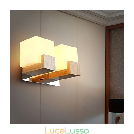 Applique da parete Mini Style Modern Contemporary Legno Bambù Applique da parete Mini Style Modern Contemporary Legno Bambù