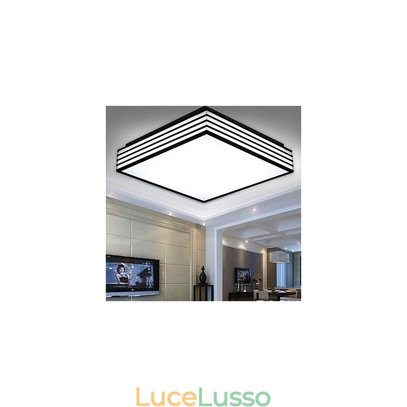 Luce a cupola quadrata e nera contemporanea e contratta