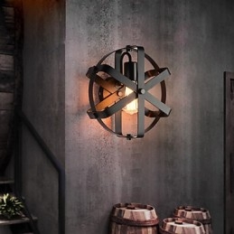 Nuovo stile vintage industriale rotondo applique da parete balcone loft ingresso corridoio camera da letto lampada da parete