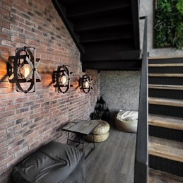 Nuovo stile vintage industriale rotondo applique da parete balcone loft ingresso corridoio camera da letto lampada da parete