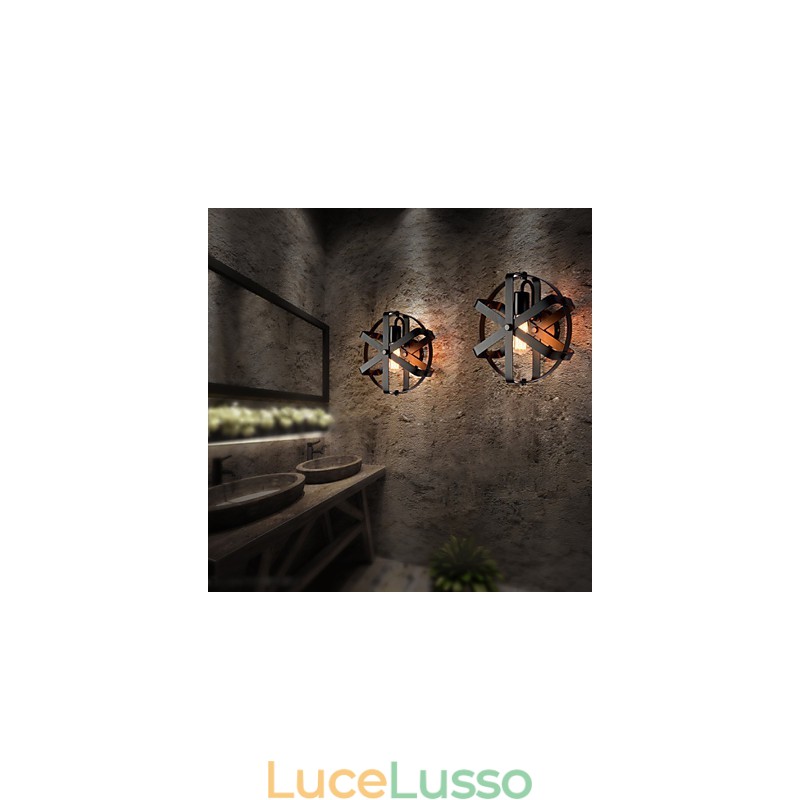 Nuovo stile vintage industriale rotondo applique da parete balcone loft ingresso corridoio camera da letto lampada da parete
